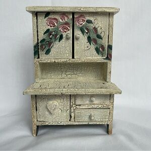 Miniature Dollhouse Hand-Painted Vintage Hutch